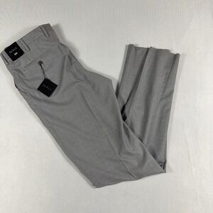 Berle Dress Pants Reda Super 130s Tasmanian Worsted Wool 36 Gray Unfinished Hem